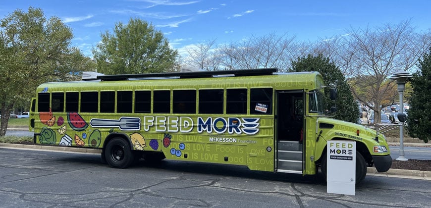 Thanks to McKesson?s donation, Feed More was able to design this bus, ?Freddie,? to increase food access to children.&nbsp;