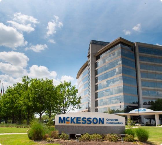McKesson headquarters building with mckesson sign in front of it