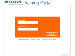 Screenshot of MPS Training Portal login page