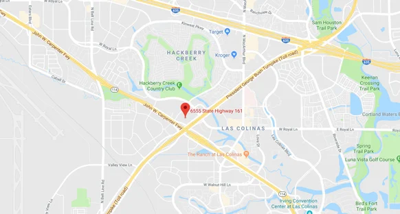 Map showing McKesson HQ in Las Colinas, Texas