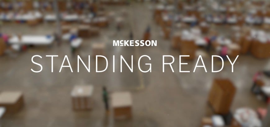 Screenshot from opening title screen of Standing Ready documentary by McKesson