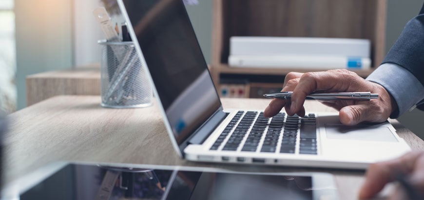 A person using a laptop