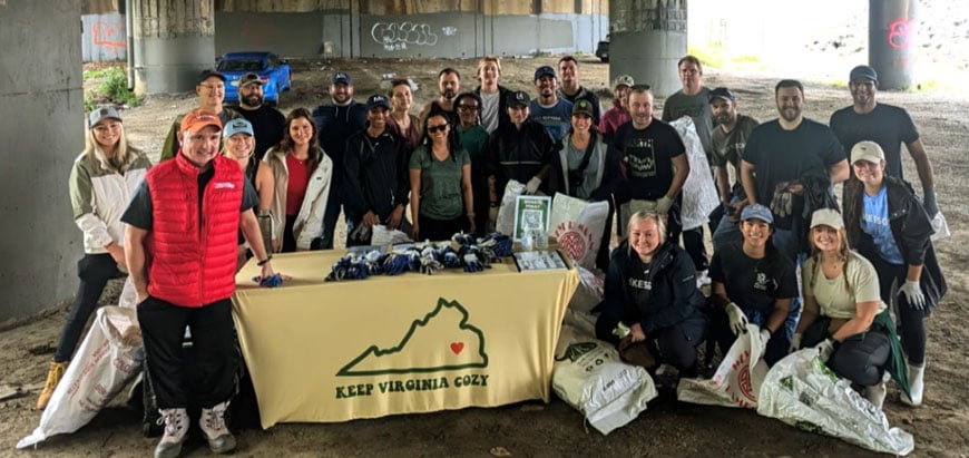 EC Inside Sales team members attending the Keep Virginia Cozy cleanup event in Newport News, Va. 