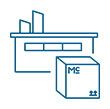 Icon of a factory with a distribution box in front of it