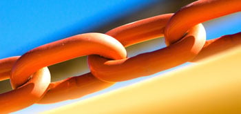 orange and blue chain link